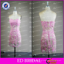 ED Bridal Sexy Short Style bainha Pink Lace Appliqued Sweetheart Zipper Evening Dress 2017